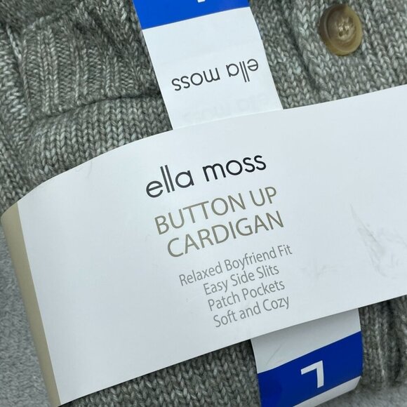 Ella Moss Womens Button-Up Cardigan In Green Relaxed  L NWT 6513 - Picture 2 of 7